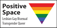 Positive Space: LGBTQ Inverted rainbow triangle 